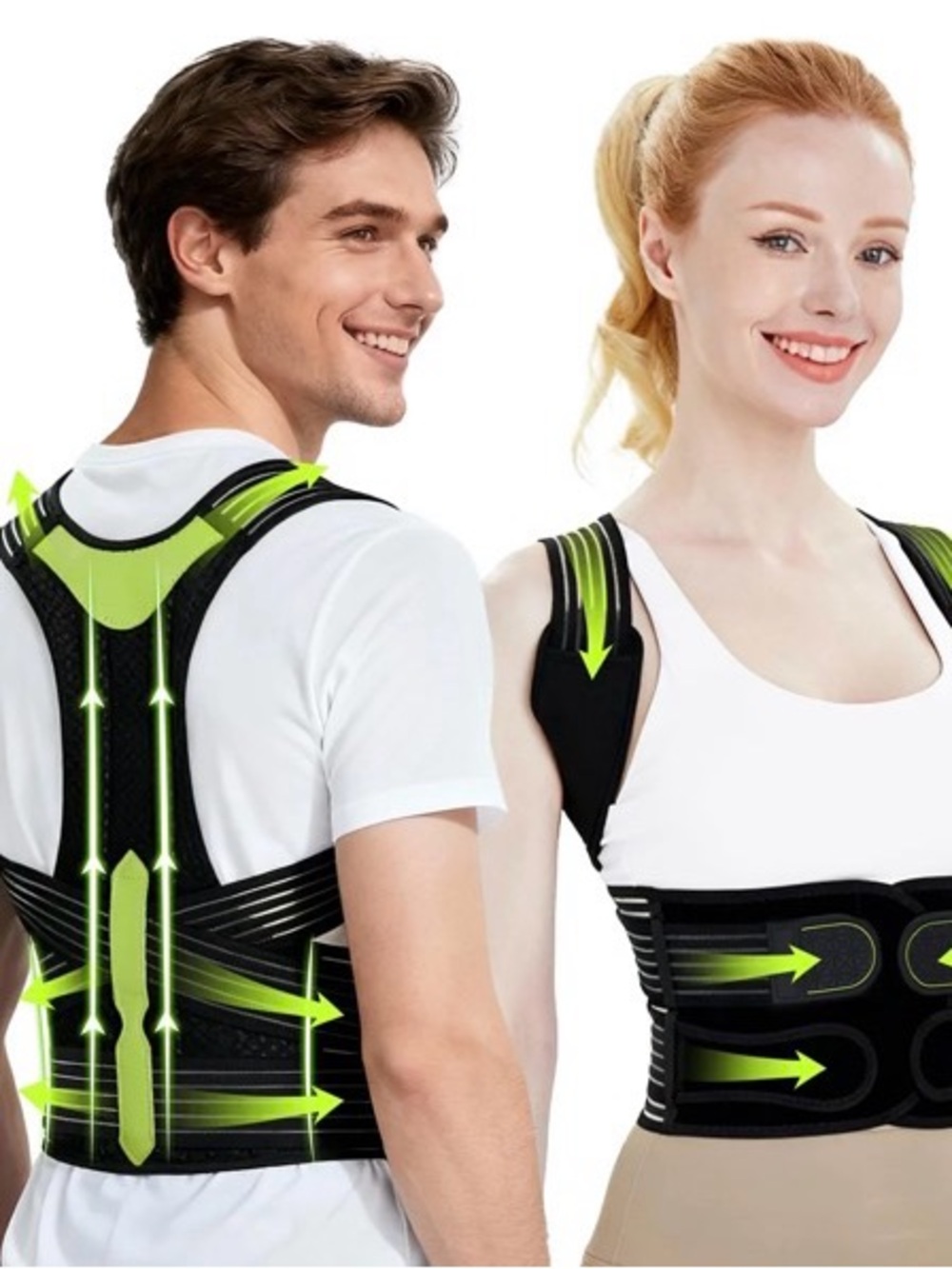 Posture Corrector for Women and Men, Invisible Full Back Support Brace Size: M